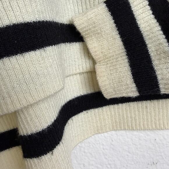 Marella Rita Sweater Womens Medium Cream Floral Embroidered Striped * - Picture 3 of 9